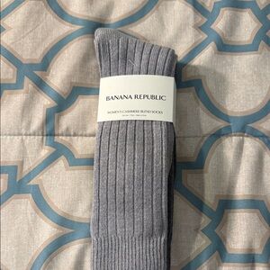 CASHMERE Banana Republic Women's Ribbed  Gray Socks